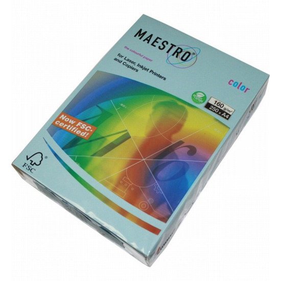 Цветен картон Maestro Color Ледено, А4, 250 л. 160 g/m2 Цветен картон Maestro Color Ледено, А4, 250 л. 160 g/m2